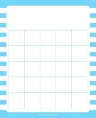 5x5 Blank Light Blue Lines Bingo