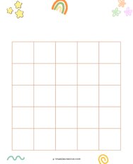 5x5 Blank Little Stars Bingo