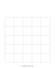5x5 Blank Minimalist Bingo