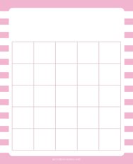 5x5 Blank Pink White Lines Bingo