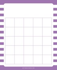 5x5 Blank Purple Lines Bingo