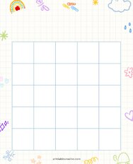 5x5 Blank Rain Drops Bingo