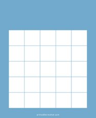 5x5 Blank Solid Blue Bingo