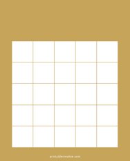 5x5 Blank Solid Orange Bingo