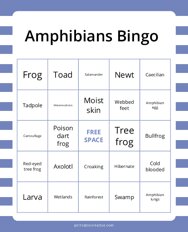 Amphibians Bingo