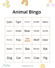 Animal Bingo