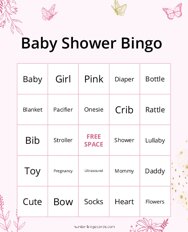 Baby Shower Bingo (Pink)