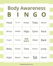 Body Awareness Bingo