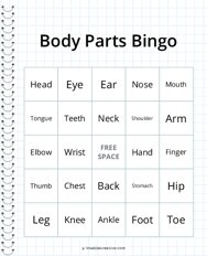 Body Parts Bingo