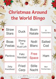 Christmas Around the World Bingo