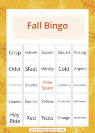 Fall Bingo