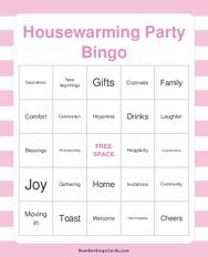 Housewarming Party Bingo