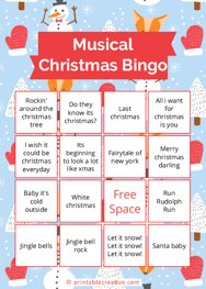 Musical Christmas Bingo