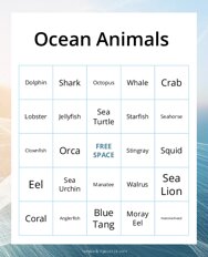 Ocean Animal Bingo