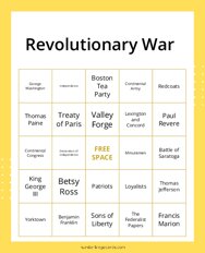 Revolutionary War Bingo