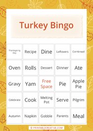 Turkey Bingo