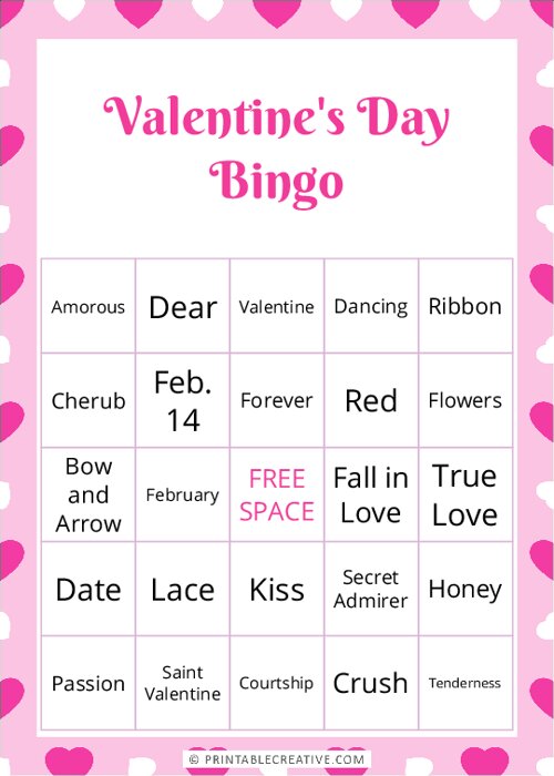 Valentines Day Bingo