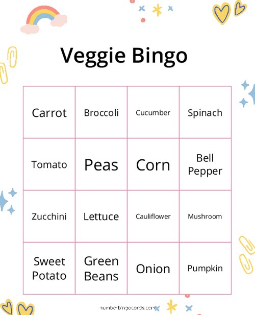 Veggie Bingo