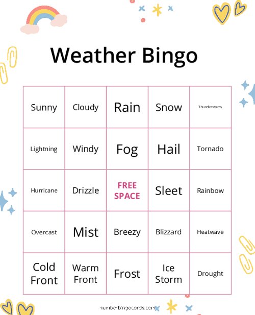 Weather Bingo