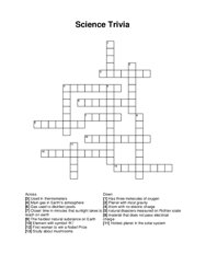 Science Trivia Crossword Puzzle