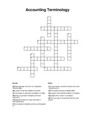 Accounting Terminology Word Scramble Puzzle