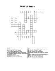 Birth of Jesus Crossword Puzzle