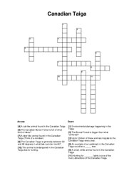 Canadian Taiga Crossword Puzzle
