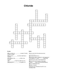 Chloride Crossword Puzzle