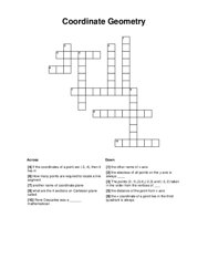 Coordinate Geometry Crossword Puzzle