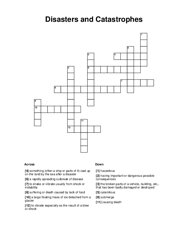 Disasters and Catastrophes Word Scramble Puzzle