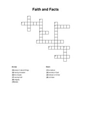 Faith and Facts Crossword Puzzle