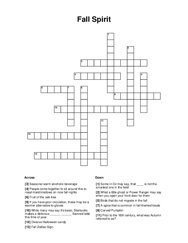 Fall Spirit Crossword Puzzle