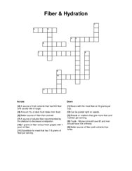 Fiber & Hydration Crossword Puzzle