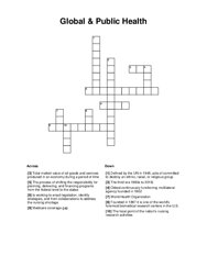 Global & Public Health Crossword Puzzle