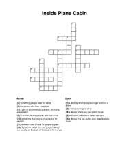 Inside Plane Cabin Crossword Puzzle