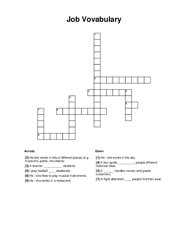 Job Vovabulary Crossword Puzzle
