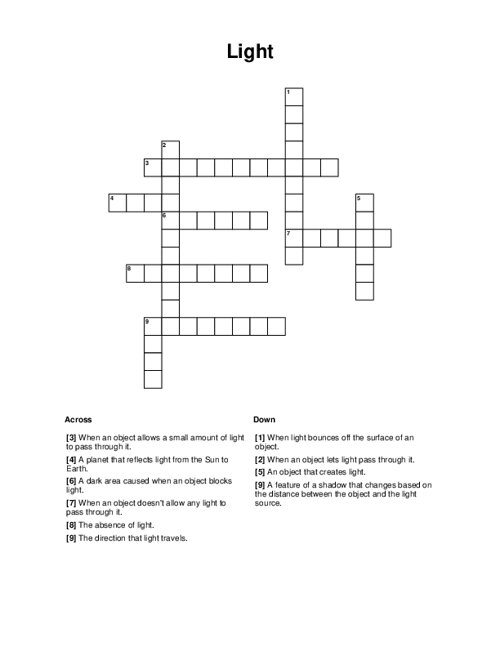 Light Crossword