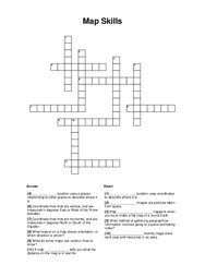 Map Skills Crossword Puzzle