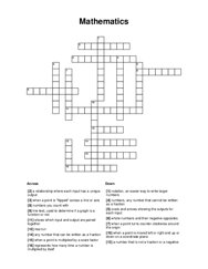 Mathematics Word Scramble Puzzle