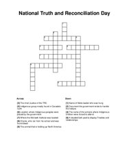 National Truth and Reconciliation Day Crossword Puzzle