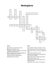 Neologisms Crossword Puzzle