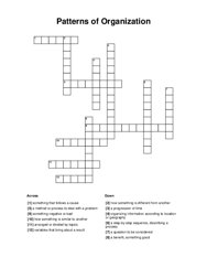 Patterns of Organization Crossword Puzzle
