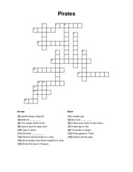 Pirates Word Scramble Puzzle
