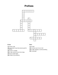 Prefixes Crossword Puzzle