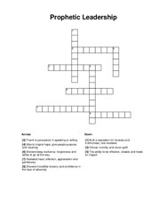 Prophetic Leadership Crossword Puzzle
