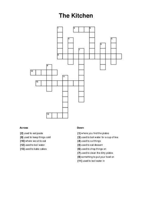 The Kitchen Crossword Puzzle