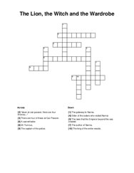 The Lion, the Witch and the Wardrobe Crossword Puzzle