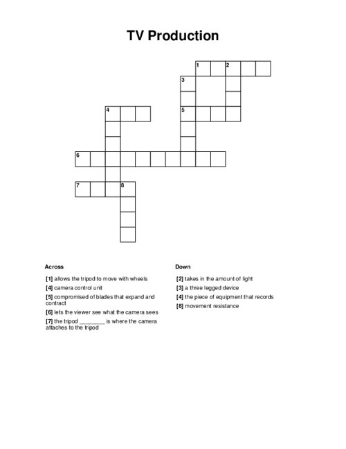 TV Production Crossword Puzzle