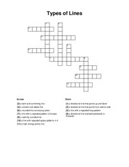 Types of Lines Crossword Puzzle