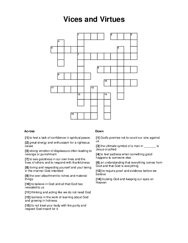 Vices and Virtues Word Scramble Puzzle